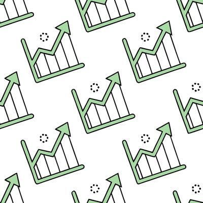 Flat Seamlessly looped animated stock market financial graph with green uptrend line for trading and investment concept as A seamlessly looped animated stock market financial graph Clean Pro