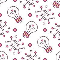 Flat Seamless tile pattern combining neon circuitry and abstract shapes reflecting a futuristic digital interface with vibrant energy concept as A lively scene showcasing neon circ Clean Pro vector