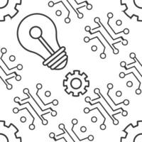 Flat Seamless pattern of abstract tech shapes and digital circuit lines highlighting a minimalistic futuristic style with high tech energy concept as A sleek minimal design showcas Clean Pro vector