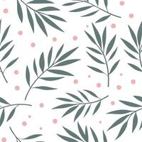 Flat Shabby Chic bamboo leaves seamless tile pattern with distressed bamboo and soft pastel accents on white background ideal for charming spaces concept as Distressed bamboo and s Clean Pro vector
