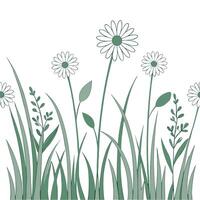 Flat Serene spring meadows seamless tile pattern with wildflowers soft grasses and an atmosphere of rejuvenation concept as Wildflowers and soft grasses in a serene spring meadow c Clean Pro vector