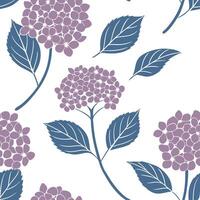 Flat Shabby Chic hydrangea seamless tile pattern with distressed hydrangeas and soft pastel accents on white background ideal for charming spaces concept as Distressed hydrangeas a Clean Pro vector