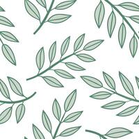 Flat Simple leaf pattern seamless tile design with light green tones for a fresh spring aesthetic concept as Simple leaf motifs with light green tones create a fresh and minimalist Clean Pro vector