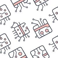 Flat Sketch layered circuitry with subtle gradients arranged on seamless tiles accenting crisp white for a hi tech vibe concept as Build depth with soft transitions offering a refi Clean Pro vector