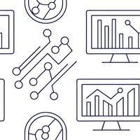 Flat Sleek digital matrix seamless pattern featuring minimalistic data grids and subtle circuit motifs in isolated whitebalance ambiance concept as Minimalistic data grids and subt Clean Pro vector