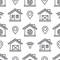 Flat Smart home with icon technology innovation and internet network concept symbolizes futuristic connectivity and workplace efficiency concept as Highlights the integration of t Clean Pro vector