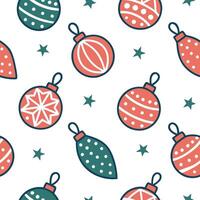 Flat Sparkling Christmas tree ornaments seamless tile pattern with vibrant festive colors concept as Vibrant festive colors highlight sparkling Christmas tree ornaments in seamless Clean Pro vector
