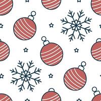 Flat Sparkling Christmas ornaments and snowflakes seamless tile pattern with festive shimmer concept as Festive shimmer with sparkling Christmas ornaments and snowflakes create sea Clean Pro vector
