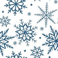 Flat Sparkling snowflakes and icy crystals seamless tile pattern with cool blue tones concept as Sparkling snowflakes and icy crystals create a seamless tile pattern with cool blue Clean Pro vector