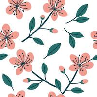 Flat Spring floral seamless pattern with vibrant colors and delicate petals perfect for seasonal designs concept as Floral pattern featuring vibrant spring colors and delicate peta Clean Pro 4 vector