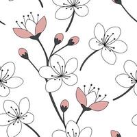 Flat Spring floral seamless tile pattern with soft pastel tones for fresh home decor concept as Delicate spring flowers arranged in seamless tile pattern with light pastel hues per Clean Pro vector