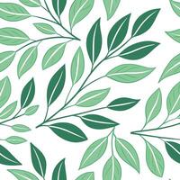 Flat Spring leaves seamless pattern with soft gradients and green tones for fresh natural designs concept as Seamless pattern featuring soft gradient spring leaves in varying shade Clean Pro 7 vector