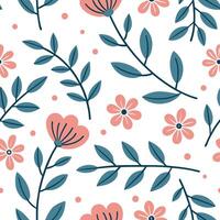 Flat Springtime abstract floral seamless pattern with fluid shapes and vibrant hues for artistic compositions concept as Artistic floral pattern with abstract shapes and vibrant co Clean Pro vector