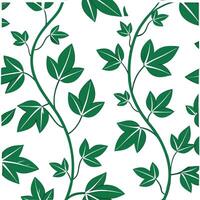 Flat Spring vine and leaf seamless tile pattern with lush greenery symbolizing the natural rebirth of spring concept as Lush green vines and leaves create a seamless spring tile pa Clean Pro vector