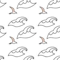 Flat Subtle summer waves seamless pattern with soft undulating lines and muted tones for a peaceful coastal effect concept as Peaceful coastal waves pattern with soft undulating li Clean Pro vector
