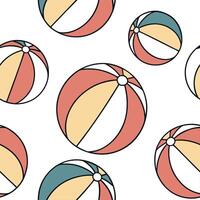 Flat Summer beach ball seamless tile pattern with vibrant colors and a playful beach atmosphere concept as Vibrant beach balls and bright colors create a fun playful summer beach s Clean Pro vector
