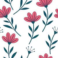 Flat Summer flowers seamless pattern with vibrant petals and lush greenery for lively nature inspired designs concept as Vibrant summer flowers pattern with bright petals and lush Clean Pro 2 vector