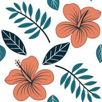 Flat Summer flowers seamless pattern with vibrant petals and lush greenery for lively nature inspired designs concept as Vibrant summer flowers pattern with bright petals and lush Clean Pro 3 vector