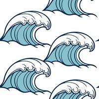 Flat Summer waves seamless pattern with soft rolling waves and gentle gradients for a calm ocean vibe concept as Calm ocean waves pattern with soft rolling waves and gentle gradien Clean Pro vector