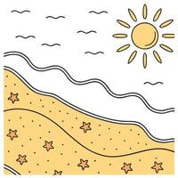 Flat Sun kissed beach seamless tile pattern with golden sands sparkling waves and vibrant summer energy concept as Golden sands and sparkling waves capture the essence of summer cr Clean Pro vector
