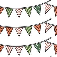 Flat Upcycled Fabric Christmas Garland concept as A seamless minimal background featuring a repeating pattern of Christmas garlands made from upcycled fabric scraps in various colo Clean Pro 2 vector