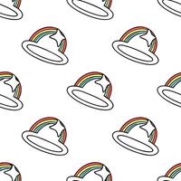 Flat Unite elliptical holographic rings apply rainbow sheen edges preserve intense white isolates finalize high tech seamless tile synergy concept as Coordinate elliptical ring pat Clean Pro vector