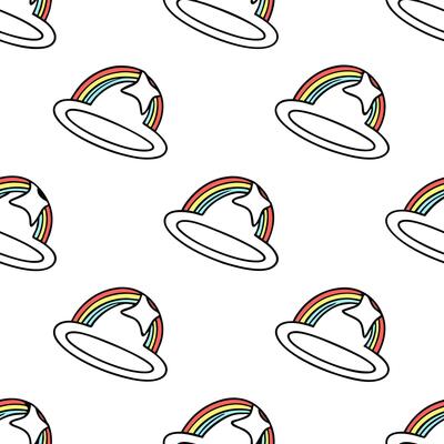 Flat Unite elliptical holographic rings apply rainbow sheen edges preserve intense white isolates finalize high tech seamless tile synergy concept as Coordinate elliptical ring pat Clean Pro