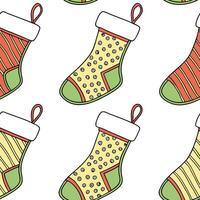 Flat Upcycled Fabric Christmas Stocking concept as A seamless minimal background featuring a repeating pattern of Christmas stockings made from upcycled fabric scraps in various co Clean Pro 2 vector