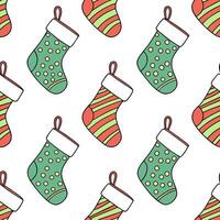 Flat Upcycled Fabric Christmas Stocking concept as A seamless minimal background featuring a repeating pattern of Christmas stockings made from upcycled fabric scraps in various co Clean Pro vector