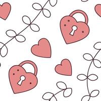 Flat Valentine hearts and love quotes seamless tile pattern with elegant scripts and romantic hues for sentimental decor concept as Elegant script love quotes and romantic hearts a Clean Pro vector