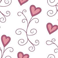 Flat Valentine hearts and love quotes seamless tile pattern with elegant scripts and romantic hues for sentimental decor concept as Elegant script love quotes and romantic hearts a Clean Pro 2 vector