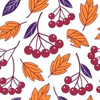 Flat Vibrant autumn berries seamless tile pattern with deep reds purples and oranges concept as Deep red purple and orange berries create a vibrant seamless tile pattern perfect fo Clean Pro vector