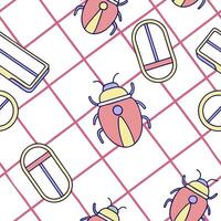 Flat Vibrant futuristic seamless tile design digital interface pattern neon abstract grid dynamic tech modern art cyber minimal innovation concept as Isolated white balance Clean Pro vector