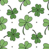 Flat Vibrant Irish symbols and shamrocks seamless tile pattern with lively green accents concept as Lively green accents highlight vibrant Irish symbols and shamrocks in seamless t Clean Pro vector