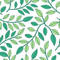 Flat Vibrant spring foliage seamless pattern for nature inspired interiors concept as Lively spring foliage such as leaves and vines in a seamless pattern ideal for nature inspired Clean Pro vector