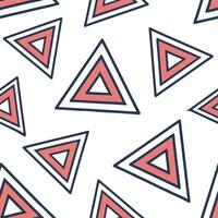 Flat Vibrant triangle seamless pattern with bold geometric shapes on white background concept as Bold and vibrant triangle shapes forming seamless pattern ideal for modern and dyna Clean Pro vector