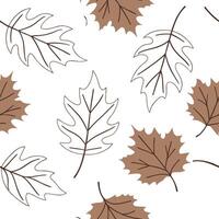 Flat Vintage autumn leaves seamless pattern with faded tones and soft textures for a retro inspired design concept as Retro autumn leaves pattern with faded tones and soft textures Clean Pro vector