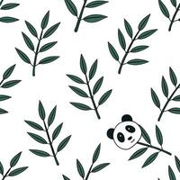 Flat Vintage bamboo pattern seamless tile design retro isolated white background suitable for nostalgic home textiles wallpapers concept as Vintage bamboo seamless pattern with ret Clean Pro vector