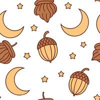 Flat Warm autumn harvest moons and stars seamless tile pattern with cozy textures and rich colors concept as Harvest moons and stars in warm autumn colors create a cozy seamless ti Clean Pro vector
