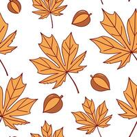Flat Warm autumn leaves seamless tile pattern with maple and chestnut leaves for cozy fall spaces concept as Maple and chestnut leaves arranged seamlessly in warm tones for creatin Clean Pro vector