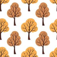Flat Warm autumn trees seamless tile pattern with chestnut and fir trees for inviting seasonal decor concept as Chestnut and fir trees arranged seamlessly to create warm and inviti Clean Pro vector
