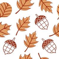 Flat Warm plaid and leaf seamless tile pattern with autumn inspired colors for a cozy fall look concept as Autumn inspired colors and plaid patterns combine in a warm cozy seamless Clean Pro vector