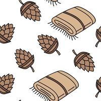 Flat Warm blankets and pinecones seamless tile pattern with autumn textures and earthy tones concept as Warm blankets paired with pinecones create a seamless tile pattern with autu Clean Pro vector