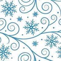 Flat Winter snow seamless pattern with swirling snowflakes and icy blue tones for a peaceful frosty atmosphere concept as Peaceful winter snow pattern with swirling snowflakes and Clean Pro 6 vector