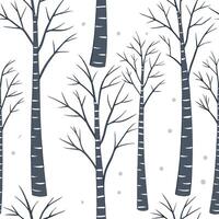 Flat Winter trees seamless pattern with snow covered branches and icy textures for a peaceful cold season design concept as Serene winter trees pattern with snow covered branches a Clean Pro 5 vector