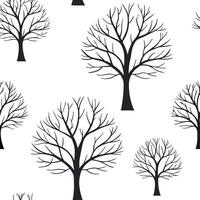 Flat Winter trees seamless pattern with snow covered branches and icy textures for a peaceful cold season design concept as Serene winter trees pattern with snow covered branches a Clean Pro 7 vector