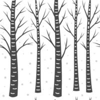 Flat Winter trees seamless pattern with snow covered branches and icy textures for a peaceful cold season design concept as Serene winter trees pattern with snow covered branches a Clean Pro 12 vector