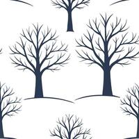 Flat Winter trees seamless pattern with snow covered branches and icy textures for a peaceful cold season design concept as Serene winter trees pattern with snow covered branches a Clean Pro 9 vector