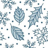 Flat Winter whites seamless pattern with snowflakes frosted trees and soft snow for a serene peaceful winter design concept as Serene winter whites pattern with snowflakes frosted Clean Pro 5 vector