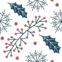 Flat Winter whites seamless pattern with snowflakes frosted trees and soft snow for a serene peaceful winter design concept as Serene winter whites pattern with snowflakes frosted Clean Pro 3 vector